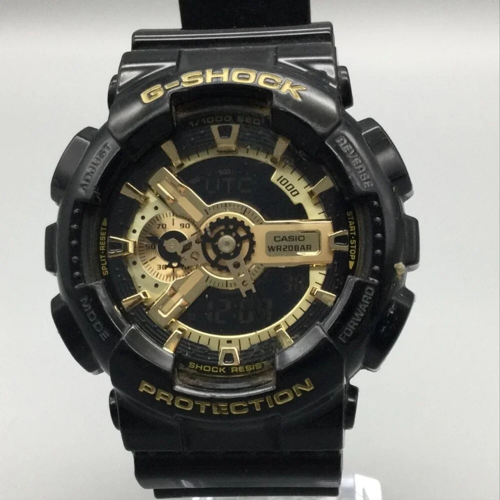 Casio G-Shock 5146 GA-110GB Mens Watch 47mm Black Gold D 200m New Battery